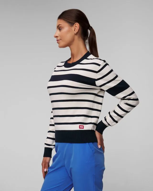 Maglione bianco-blu scuro da donna Helly Hansen Skagen Sweater 2.0