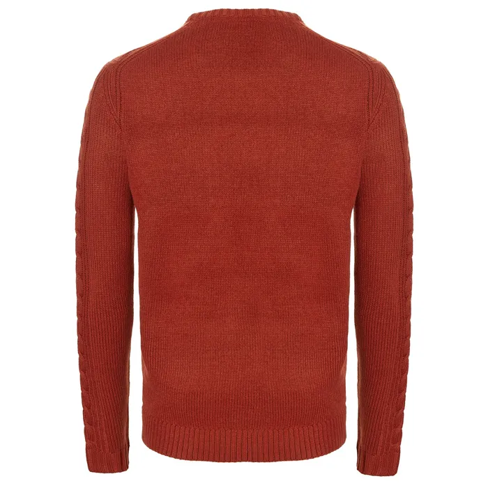 Maglione con motivo a cavi in maglia moderna pre-fine Brique