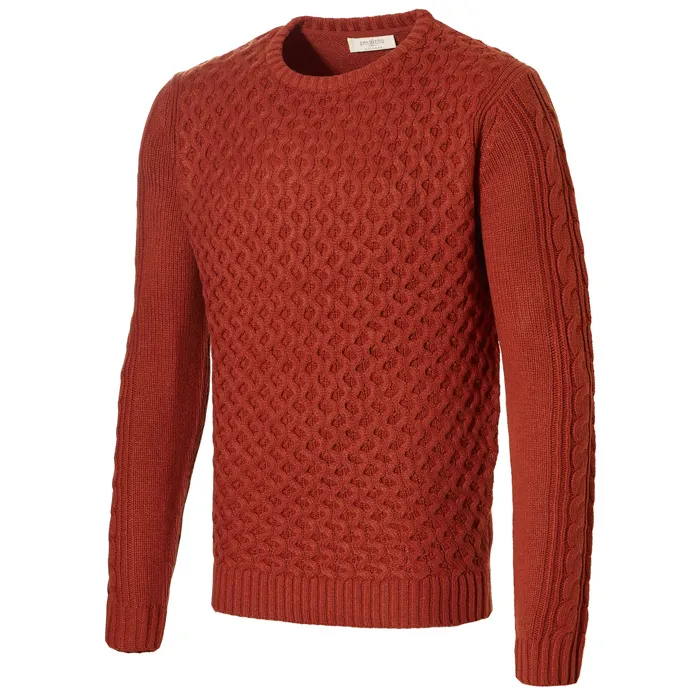 Maglione con motivo a cavi in maglia moderna pre-fine Brique