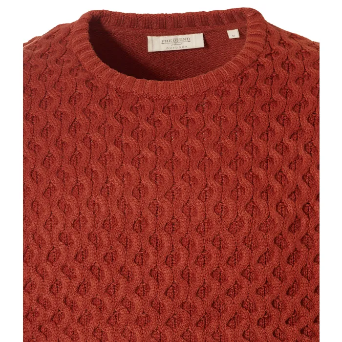 Maglione con motivo a cavi in maglia moderna pre-fine Brique