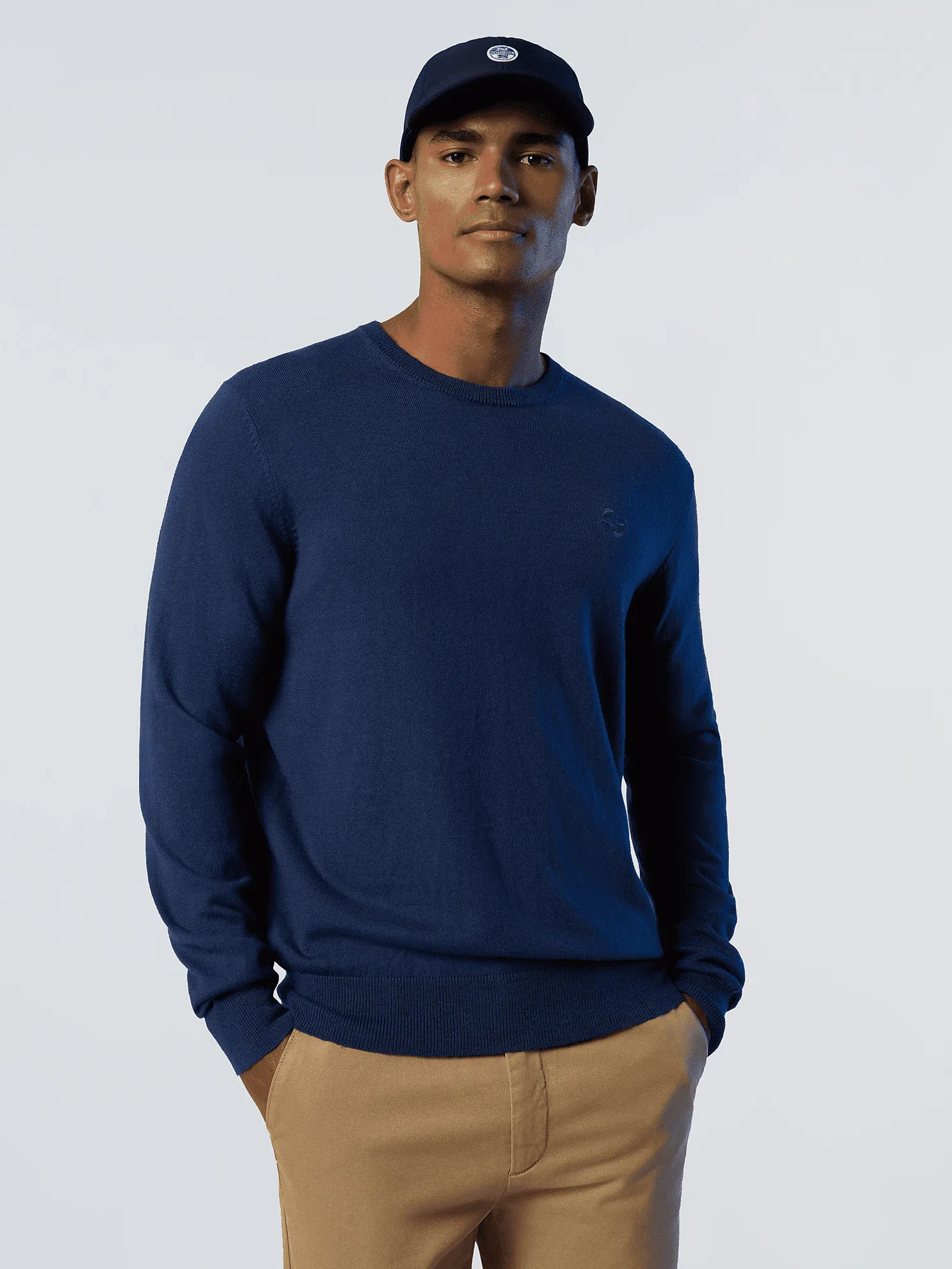 MAGLIONE DA UOMO NORTH SAILS 12GG KNITWEAR DARK DENIM 699858 0787