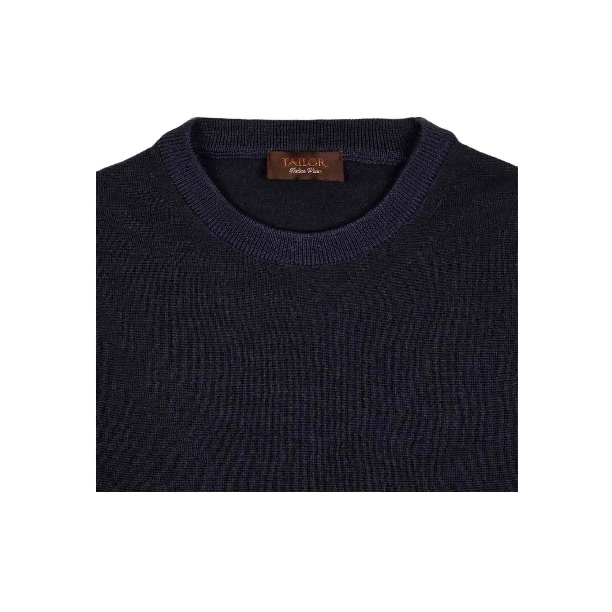 Maglione Girocollo Lana Blu