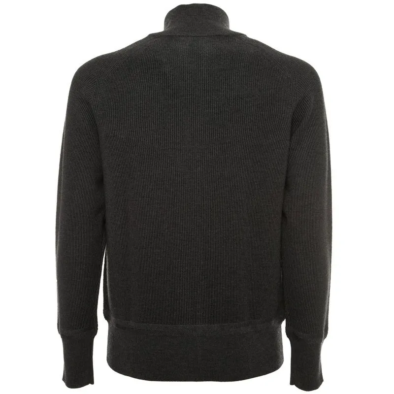 Maglione grigio in lana full zip 