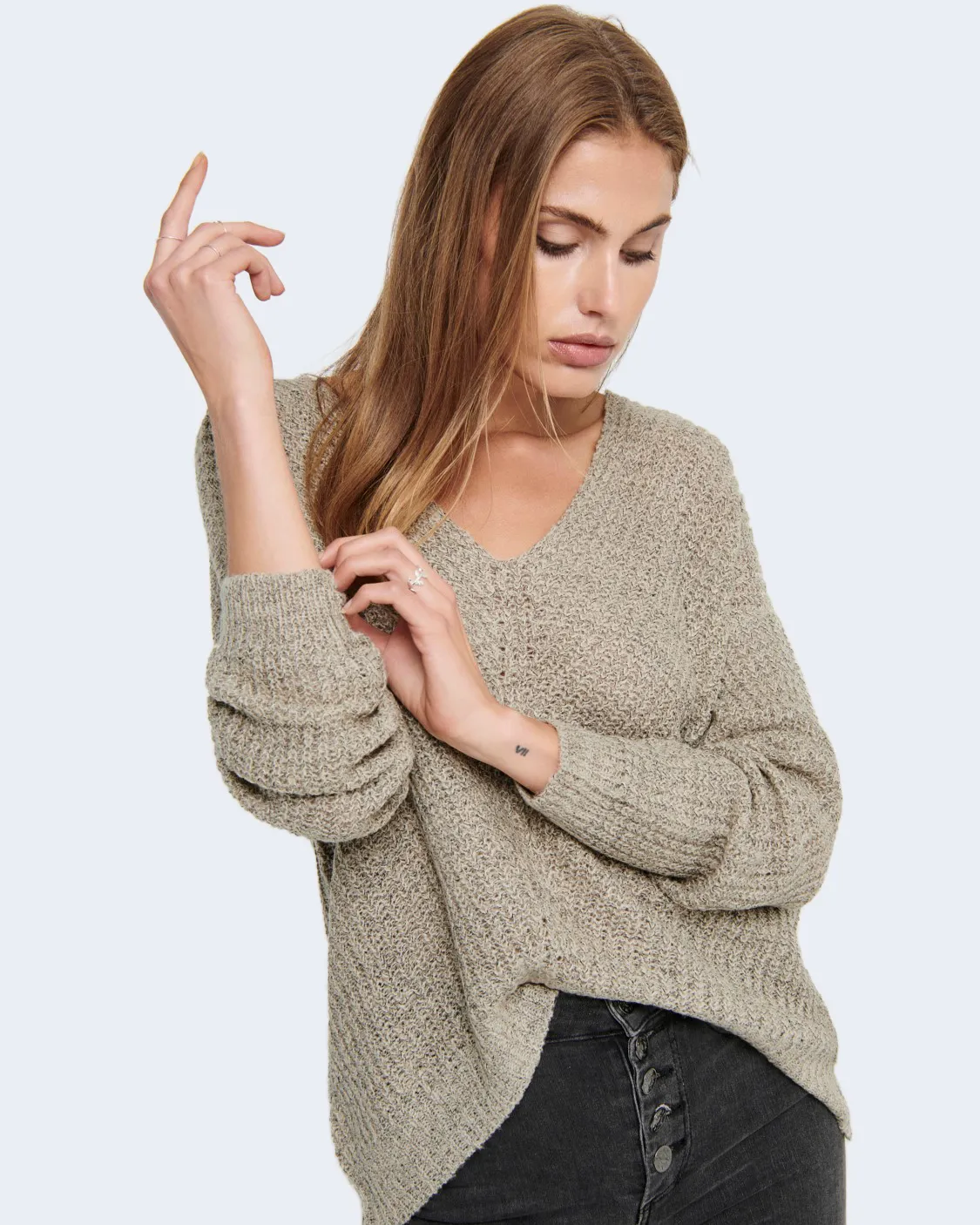 Maglione Jacqueline De Yong JDYNEW MEGAN L/S KNT NOOS Beige