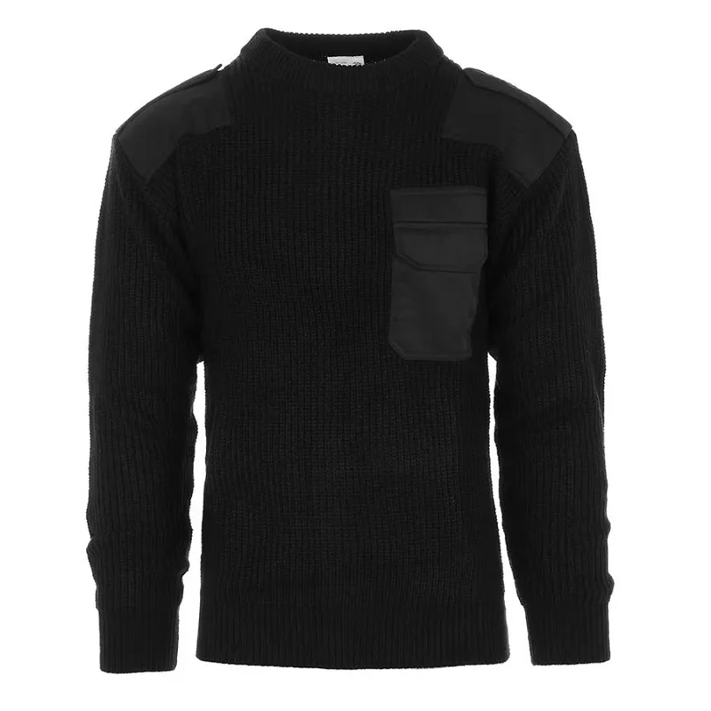 Maglione Nato con toppe su spalla e gomiti portagradi e taschino