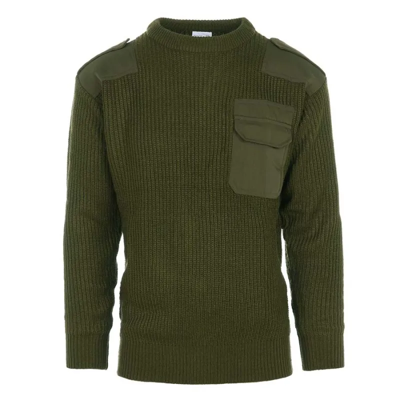 Maglione Nato con toppe su spalla e gomiti portagradi e taschino