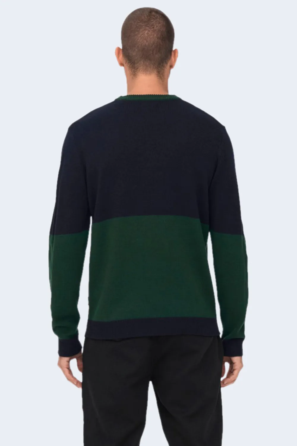 Maglione Only & Sons onsxmas reg block crew knit Blue scuro