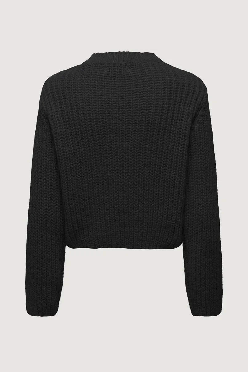 Maglione Only onlhenrietta ls life peek a o-neck knt Nero