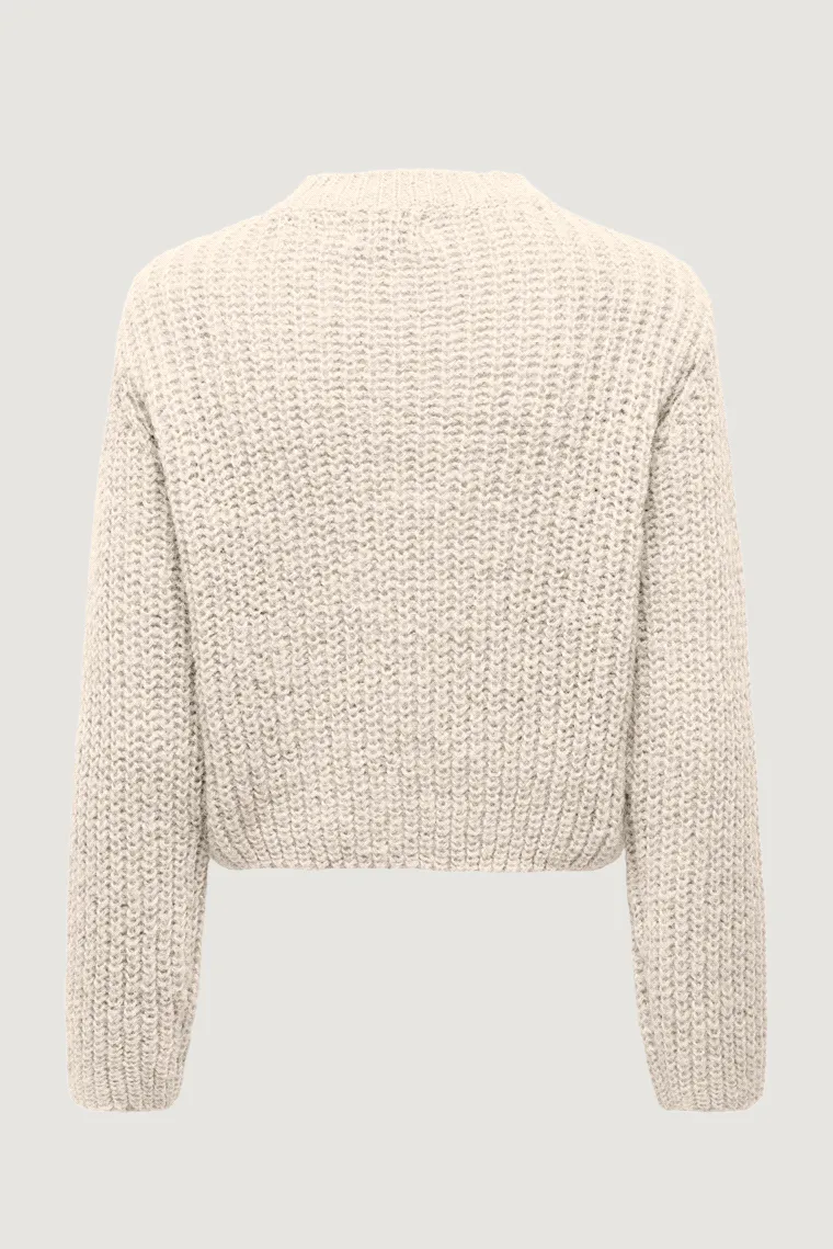 Maglione Only onlhenrietta ls life peek a o-neck knt Panna