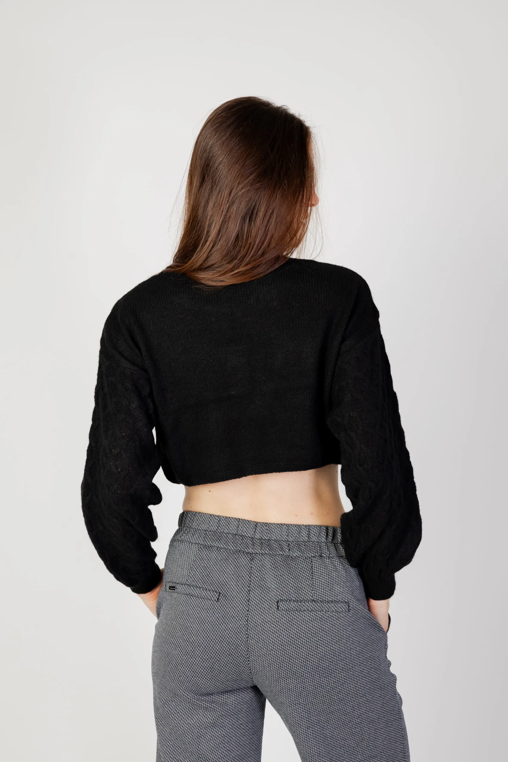 Maglione Only onltirona ls crop detail o-neck bf knt Nero