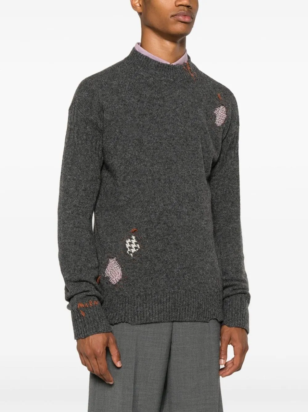 Maglione Shetland con effetto vissuto