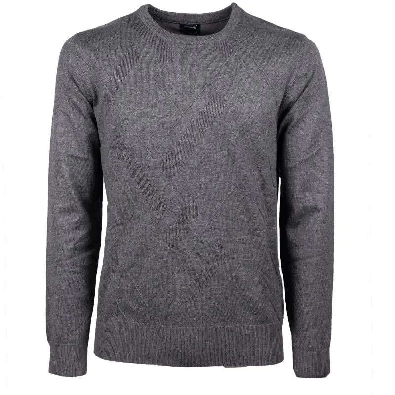 Maglione Uomo Viscosa Pesante Trama lavorata Maglia manica lunga girocollo Dresserd