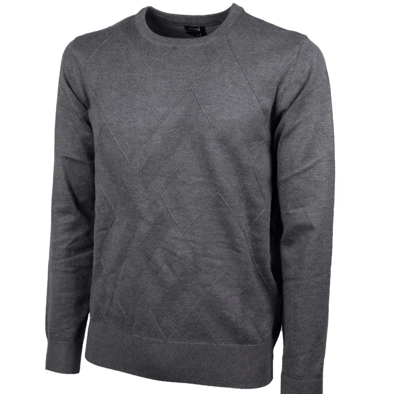 Maglione Uomo Viscosa Pesante Trama lavorata Maglia manica lunga girocollo Dresserd