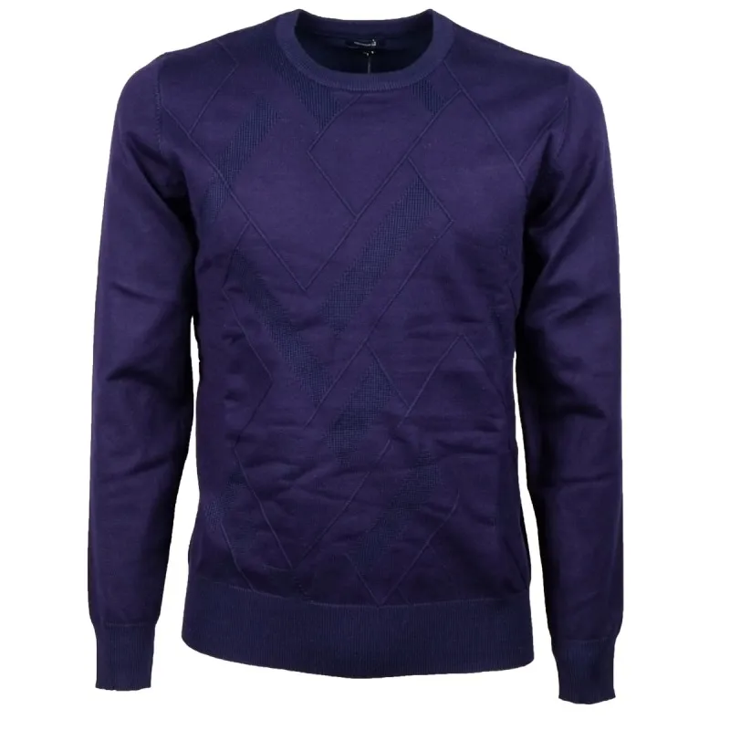 Maglione Uomo Viscosa Pesante Trama lavorata Maglia manica lunga girocollo Dresserd