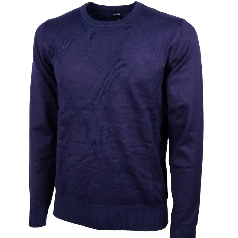 Maglione Uomo Viscosa Pesante Trama lavorata Maglia manica lunga girocollo Dresserd