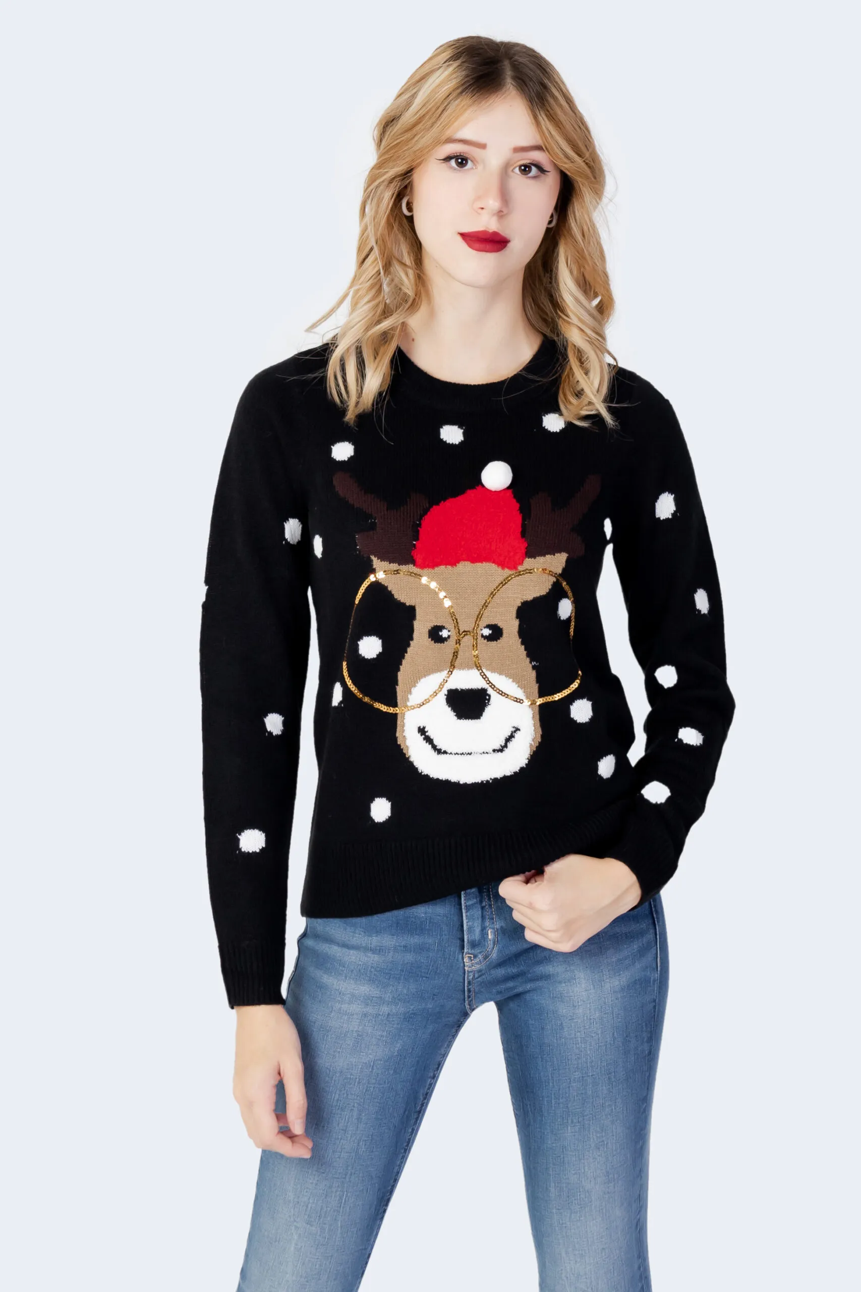 Maglione Vero Moda vmtinsel ls o-neck blouse xmas  rep Nero