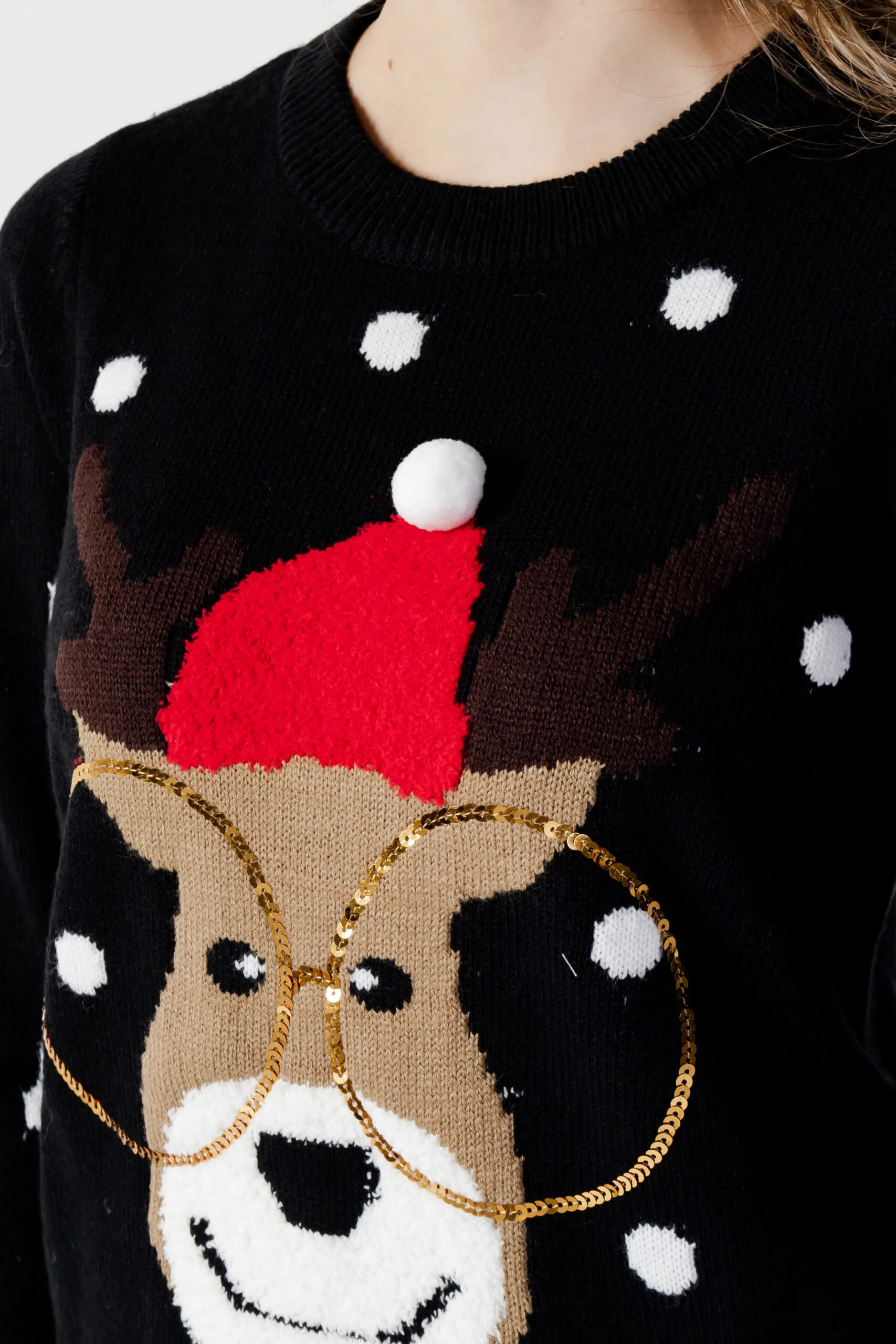 Maglione Vero Moda vmtinsel ls o-neck blouse xmas  rep Nero