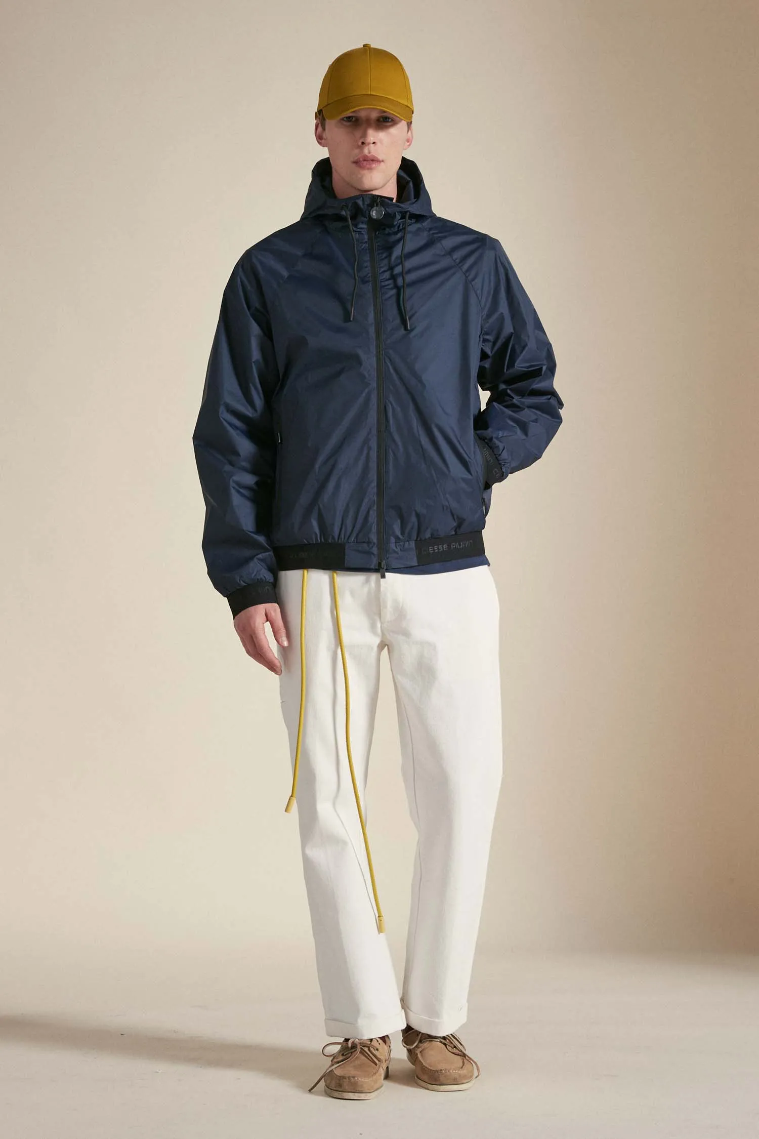 MARLIN – Windbreaker blu impacchettabile con cappuccio