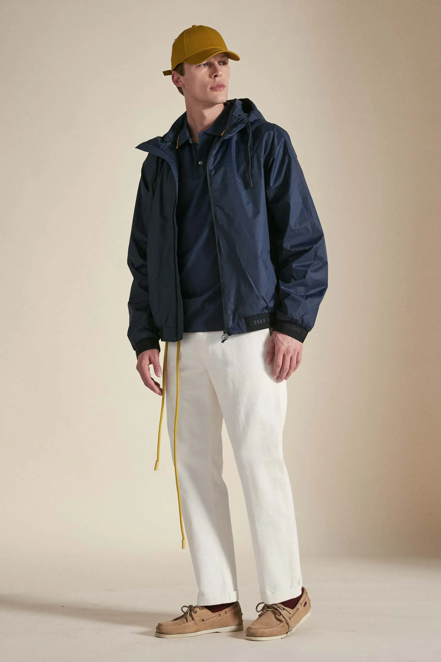 MARLIN – Windbreaker blu impacchettabile con cappuccio
