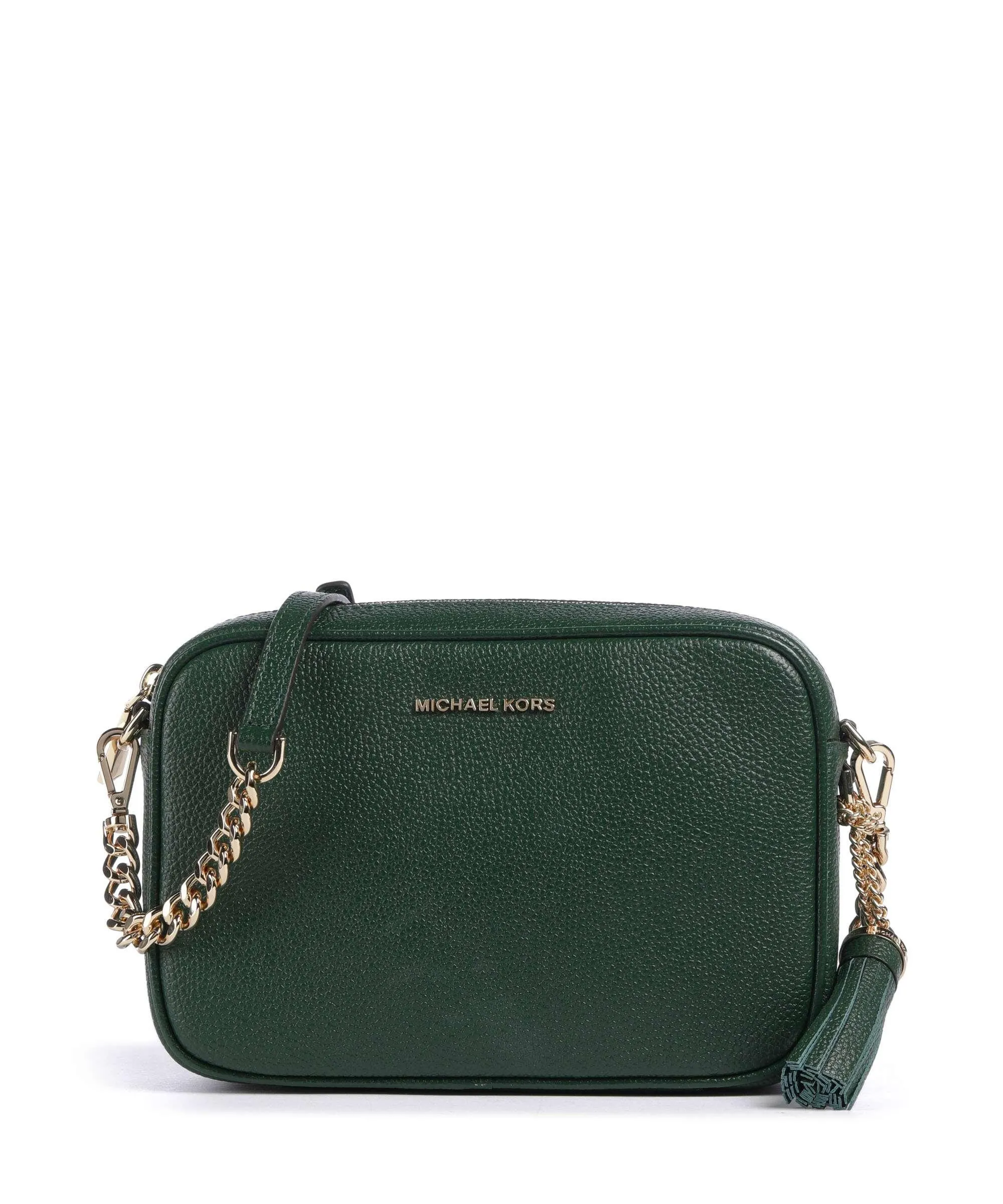  Michael Kors Jet Set Borsa a tracolla pelle di vacchetta grana verde scuro  