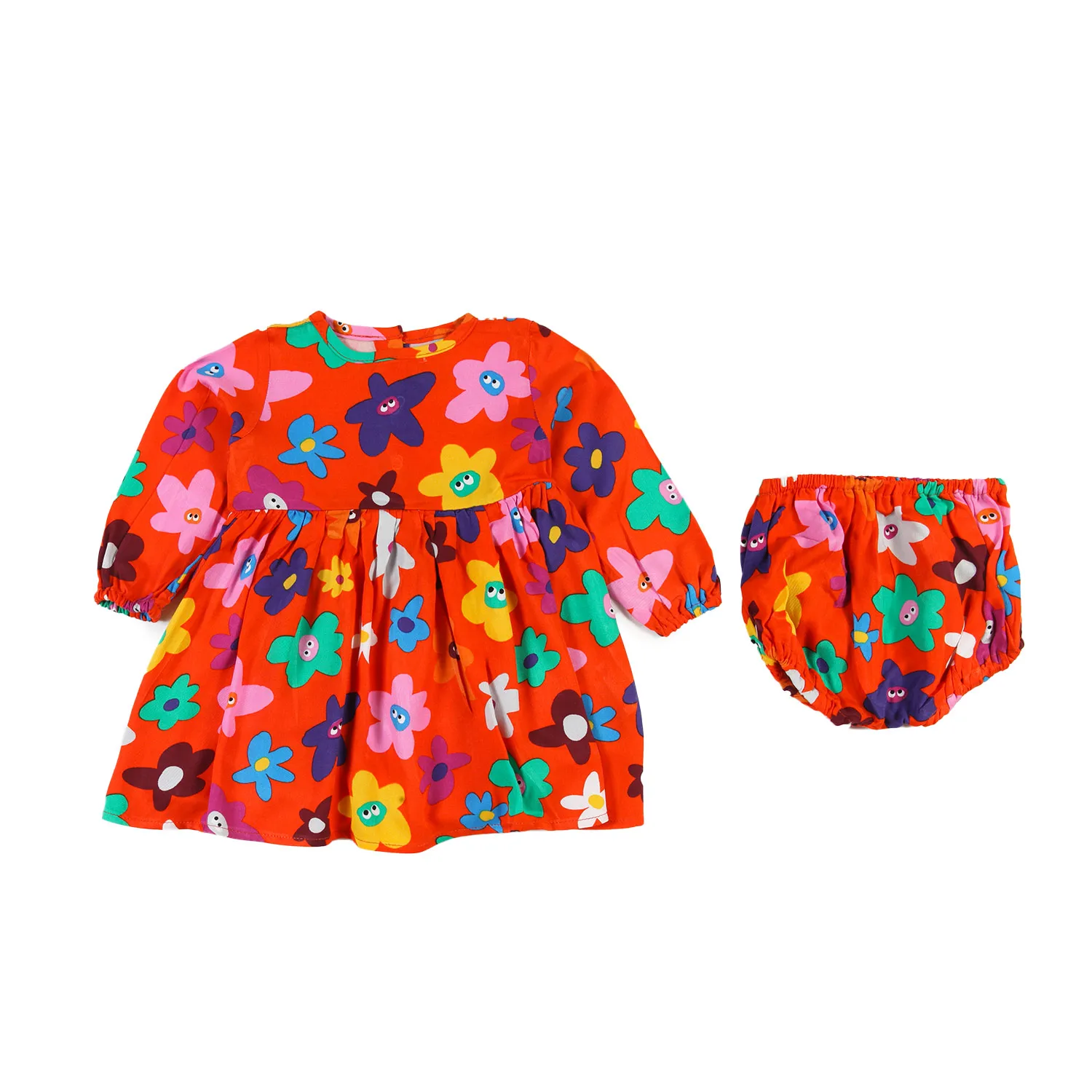 Mini Abito Stella Arancione E Multicolor