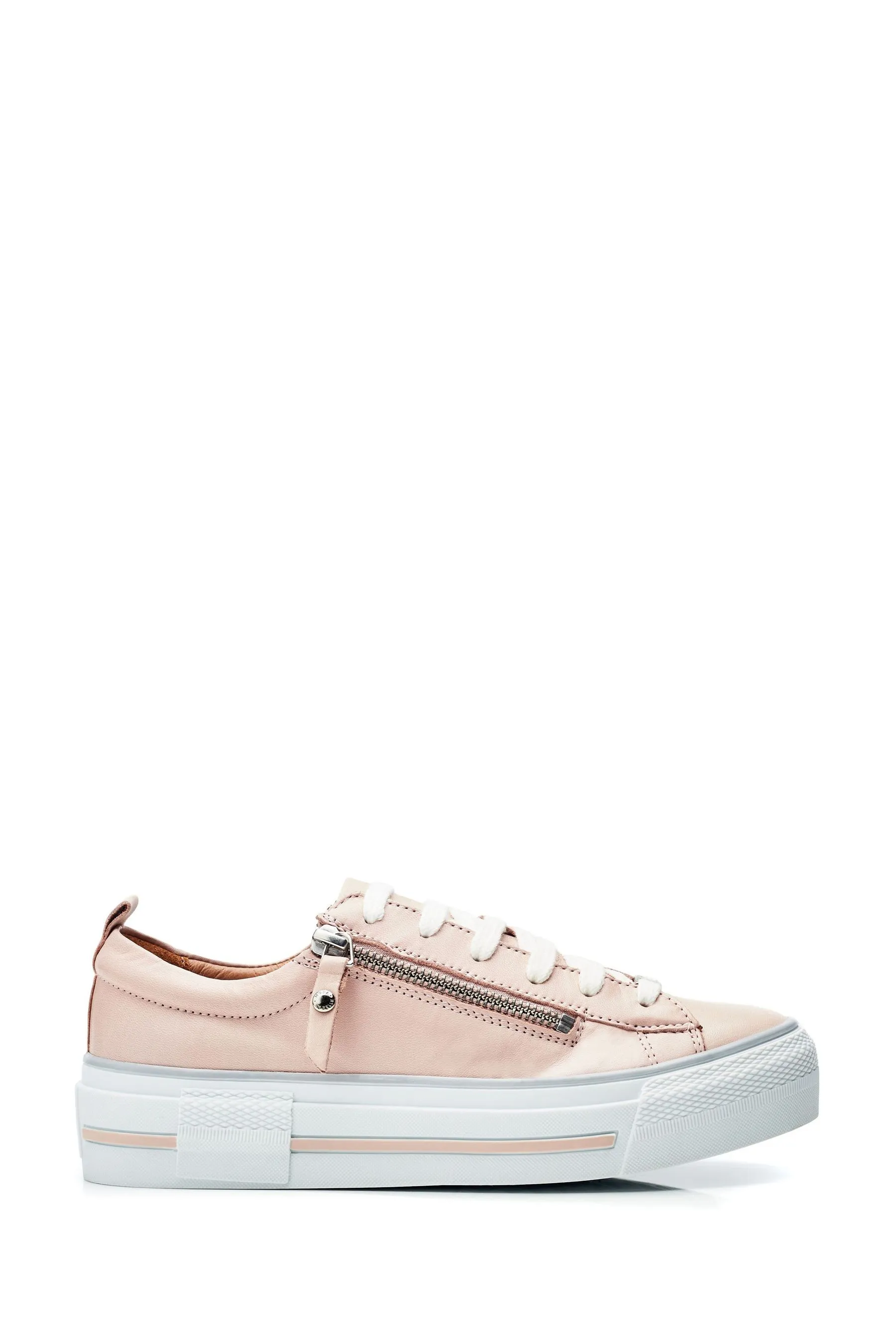 Moda in Pelle Filician - Scarpe da ginnastica con suola spessa e zip in Pizzo