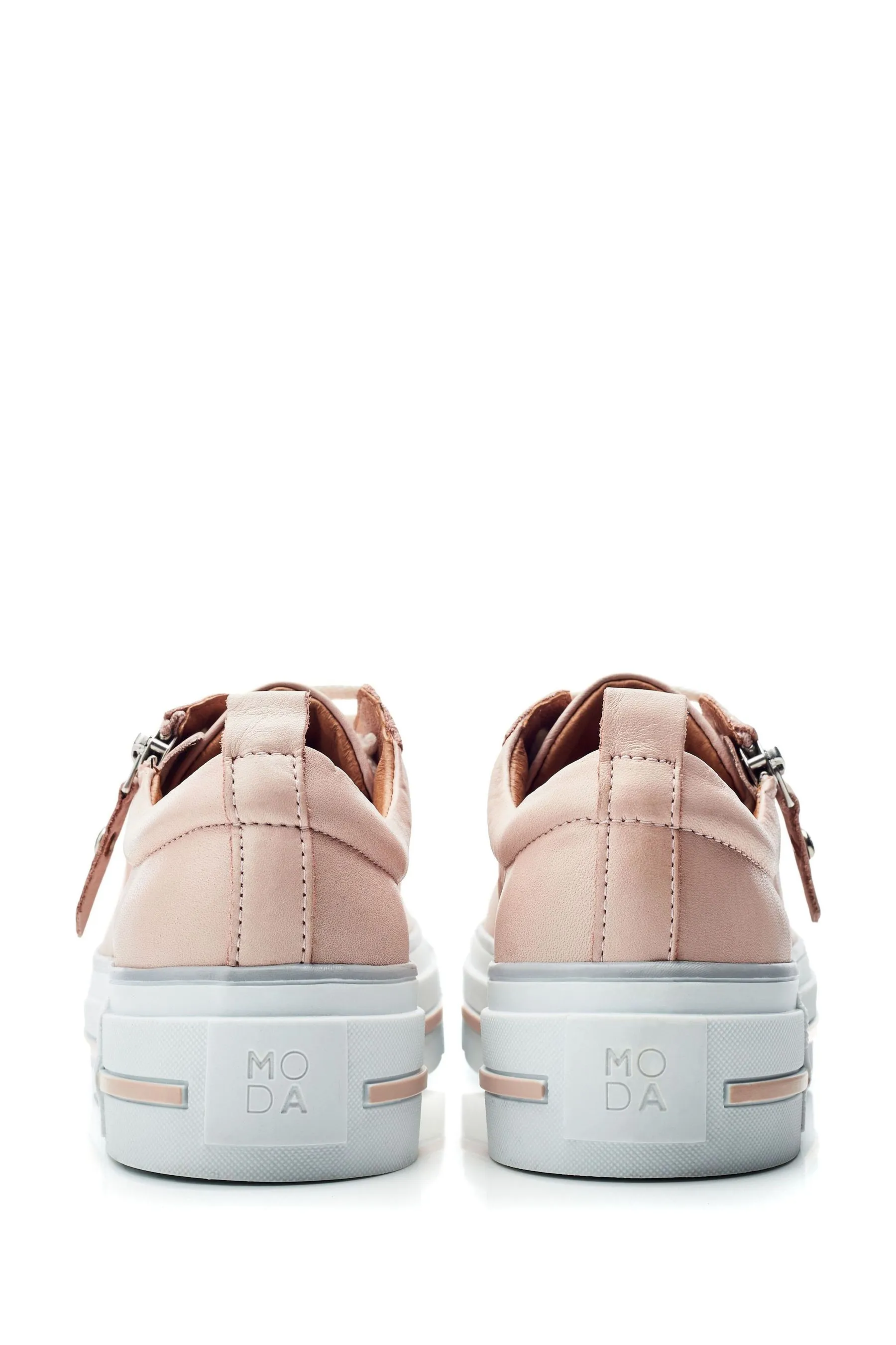 Moda in Pelle Filician - Scarpe da ginnastica con suola spessa e zip in Pizzo
