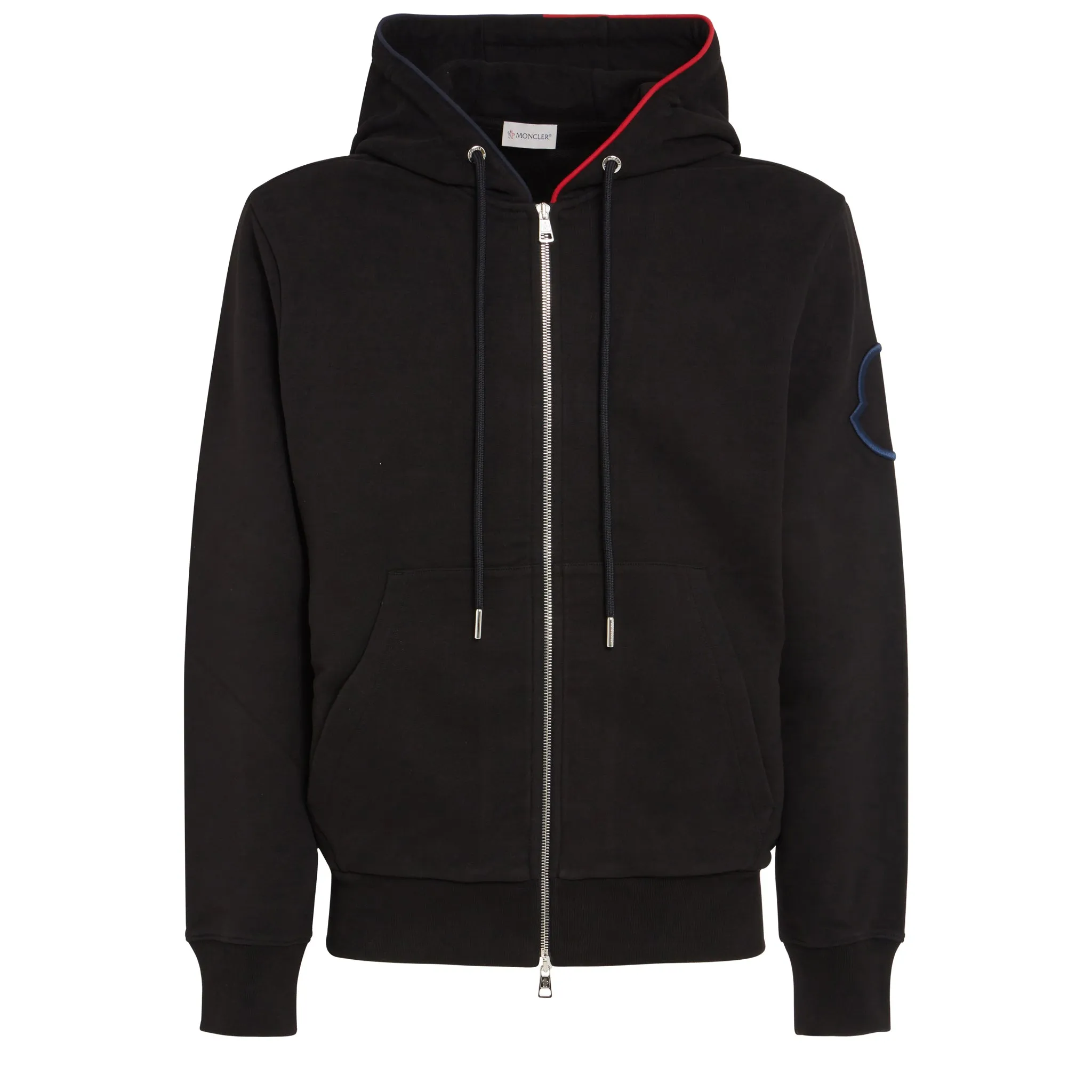 MONCLER  Felpa in cotone nera