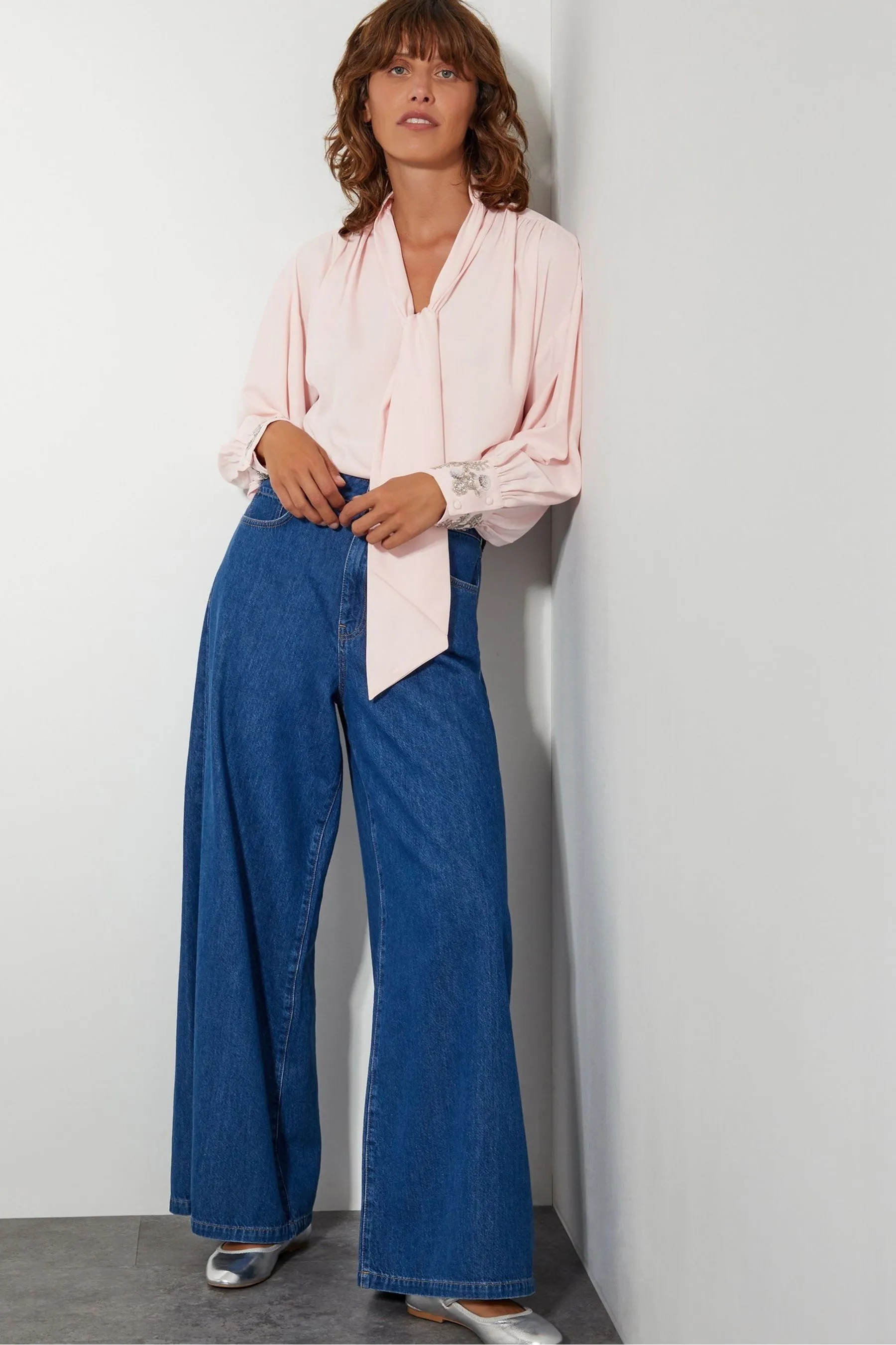 Monsoon Ann Pussybow Embellished Blouse    