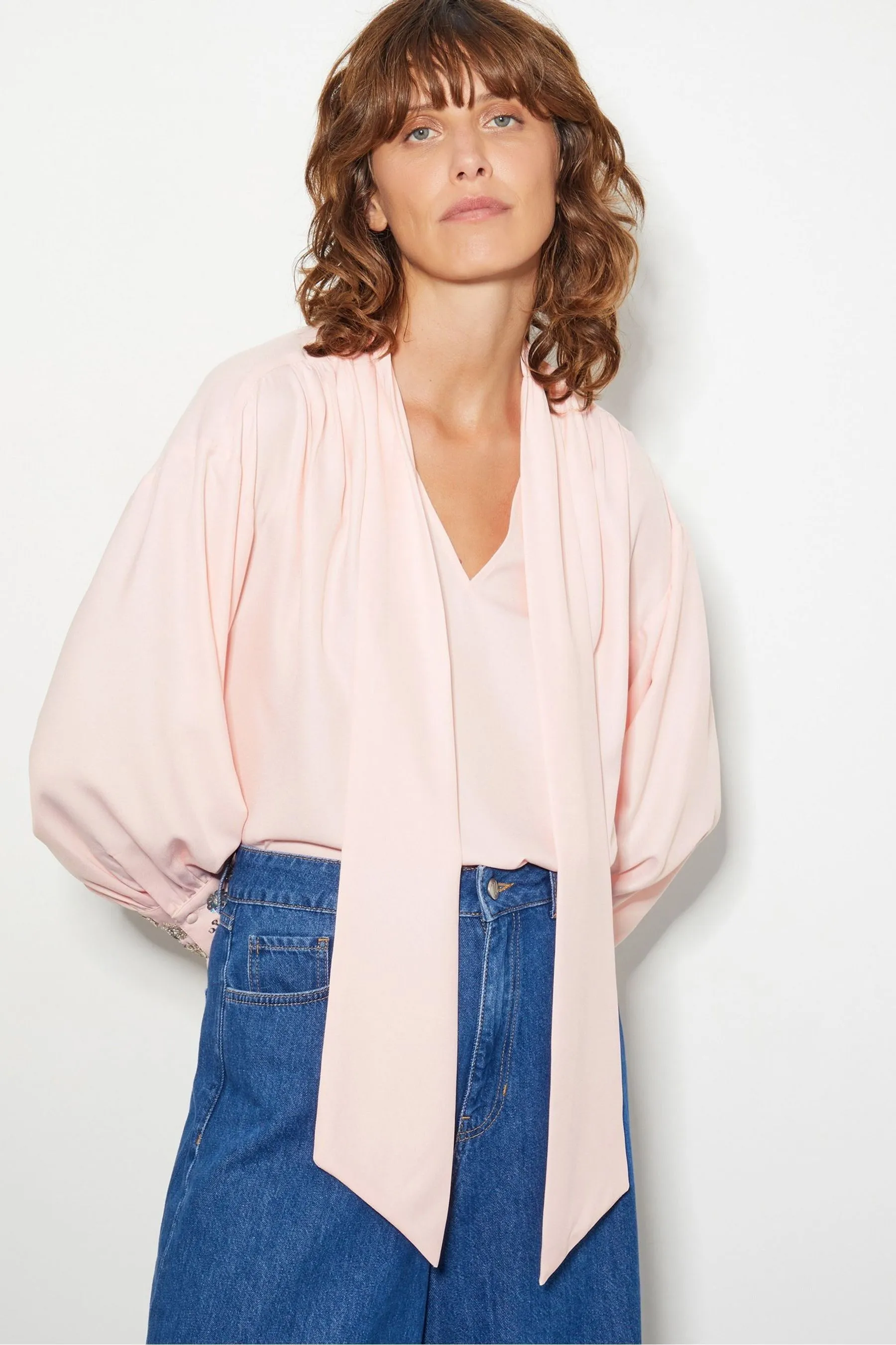 Monsoon Ann Pussybow Embellished Blouse    