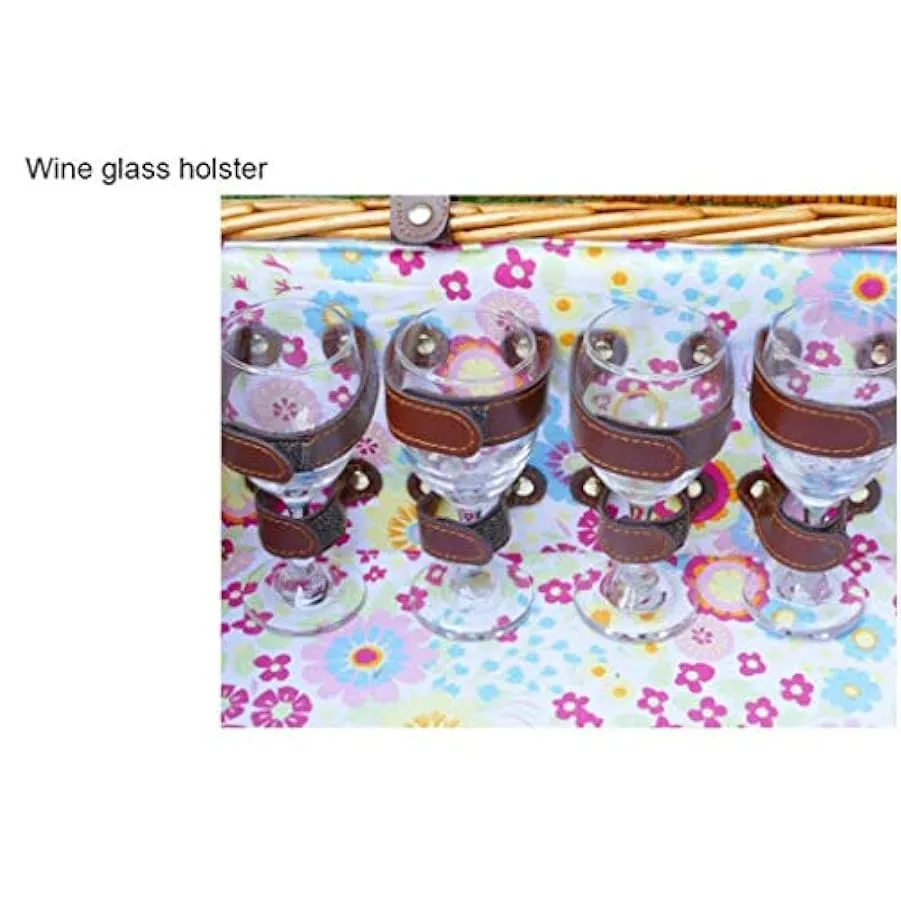 MXXHFC Set da Picnic, Cestino da Picnic per 4 Persone, Coperta da Picnic Pieghevole, Cesto da Picnic Set di Posate Set di Posate
