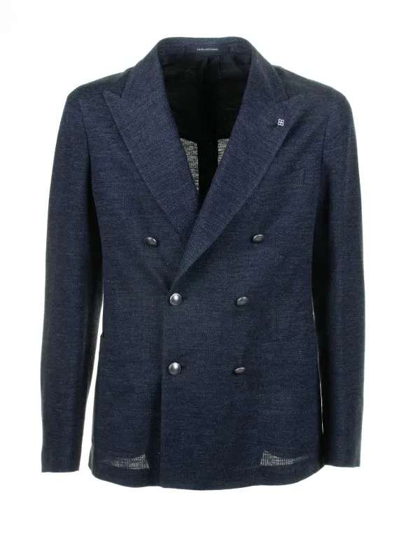 Navy blue double-breasted jacket