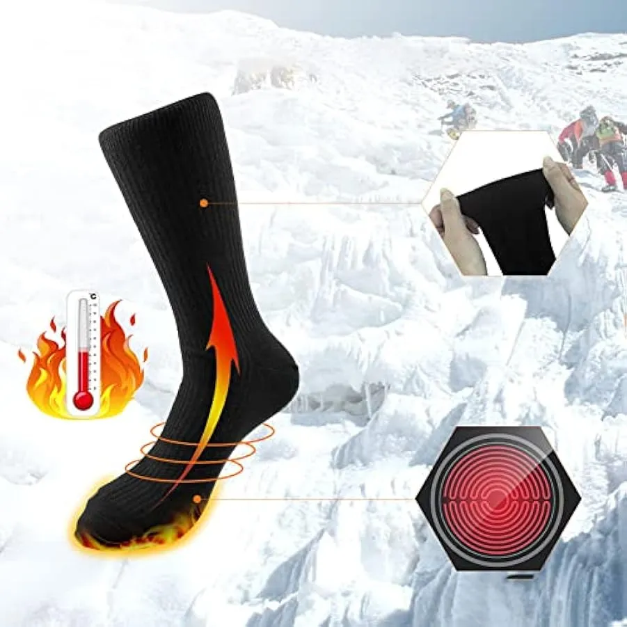 NIKJEBDF Calze riscaldabili, calze riscaldate, calze riscaldate, calze da sci, calze ricaricabili, calde, per sport all’aria ape