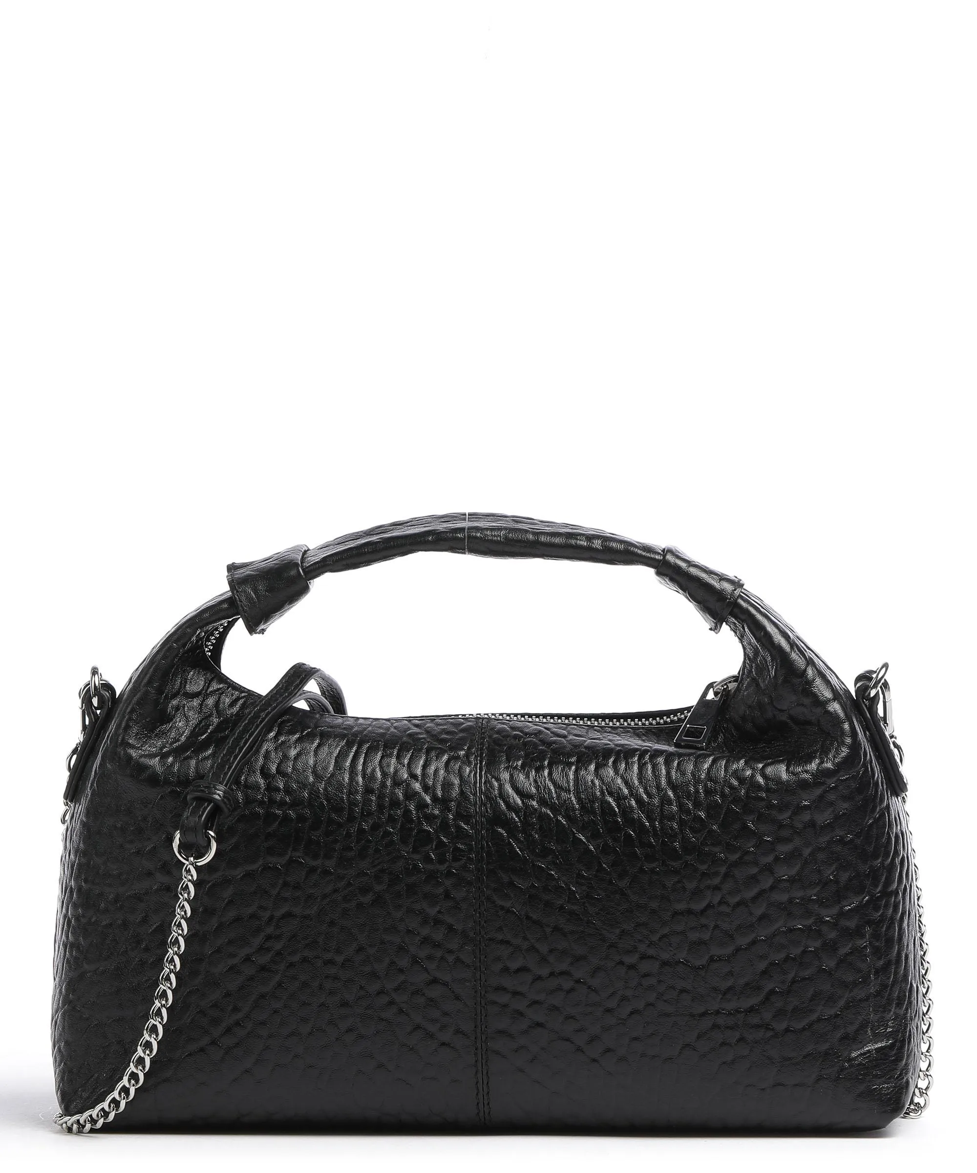  Núnoo New Zealand Dandy Borsa a mano pelle granulata nero  