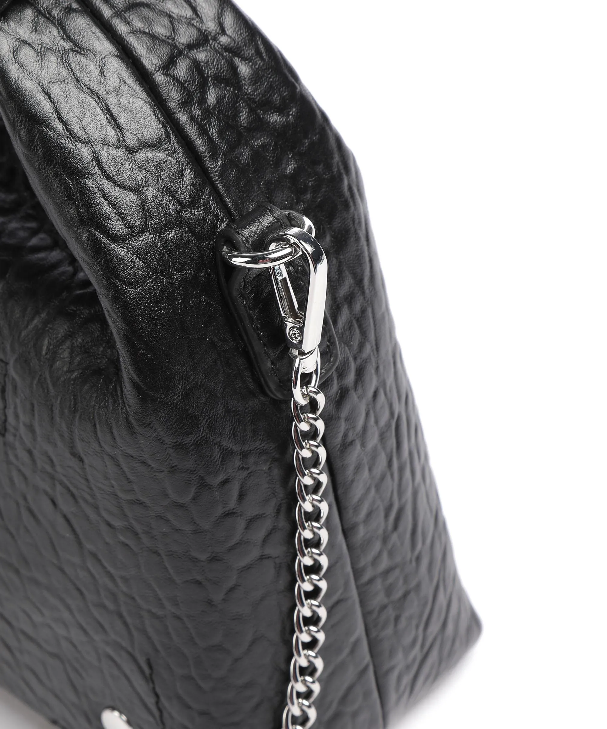  Núnoo New Zealand Dandy Borsa a mano pelle granulata nero  