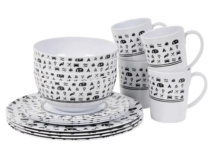 Obelink Camping Iconen set di stoviglie 16 pezzi