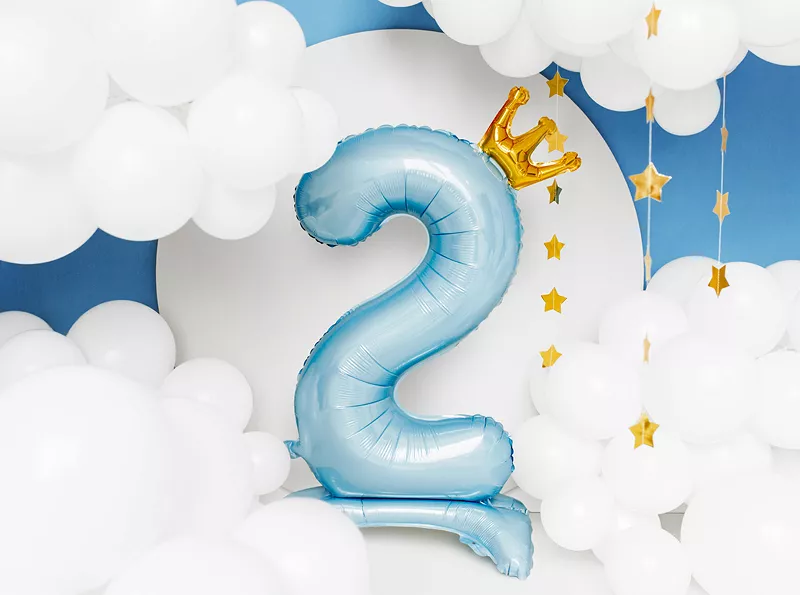 Palloncino numero 2 baby blu