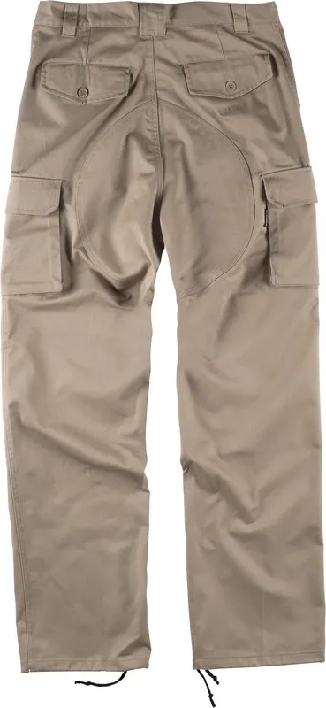 Pantaloni con rinforzi sul fondo e sulle ginocchia, senza elastico in vita, multi tasche beige