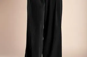 Pantaloni lunghi eleganti con bottoni, neri.