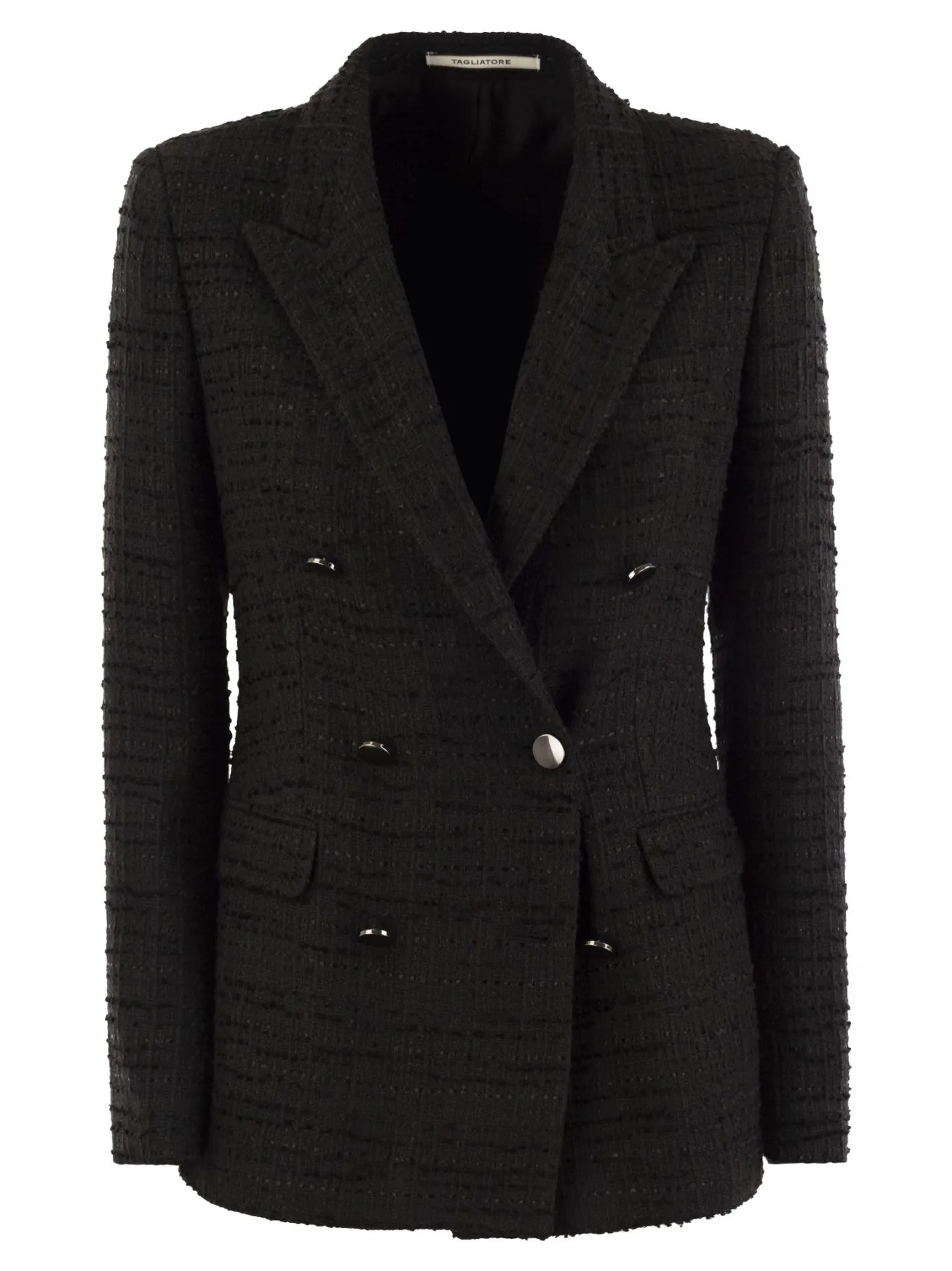 PARIS – Double-breasted cotton blend blazer