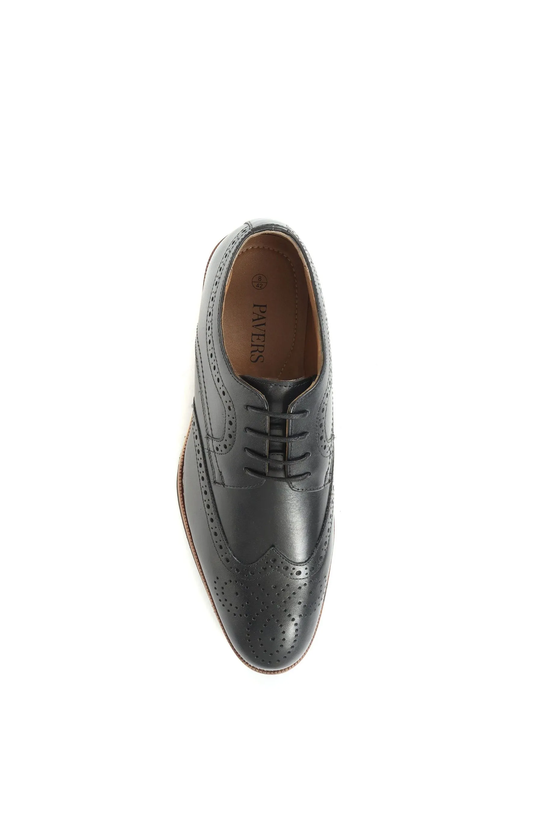 Pavers Vestibilità ampia - Nero in pelle - Brogue