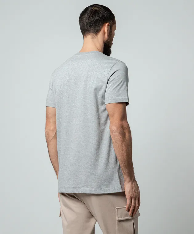 Peserico T-shirt grigia con stampa R55000J0Q802358