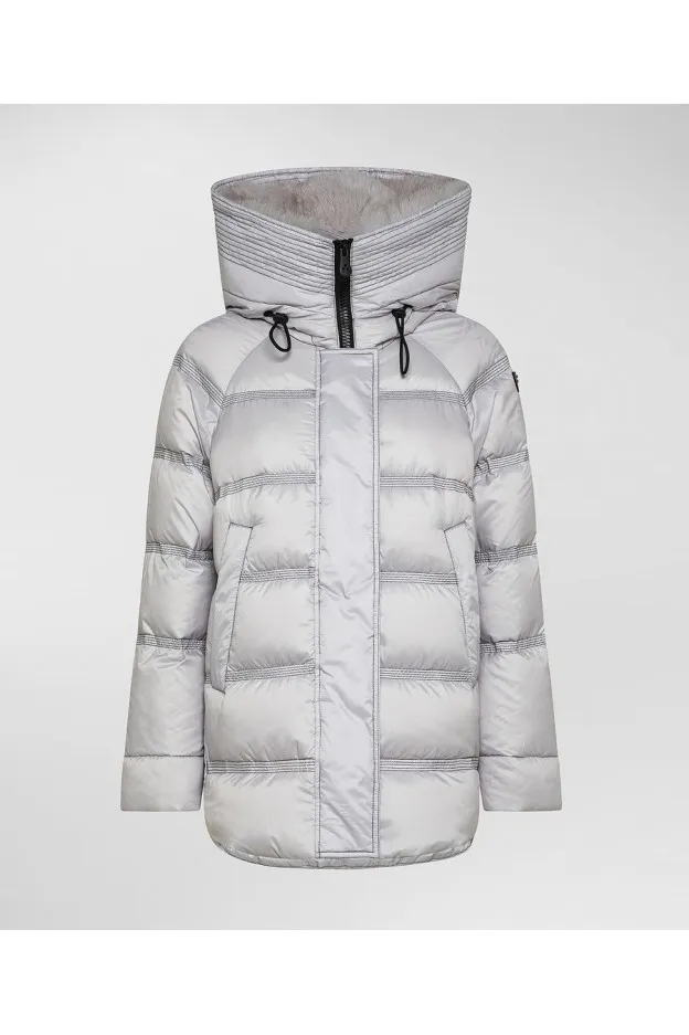 Peuterey Takan MQ 02 Fur Piumino Fashion e Functional Jacket Grigio Gelo