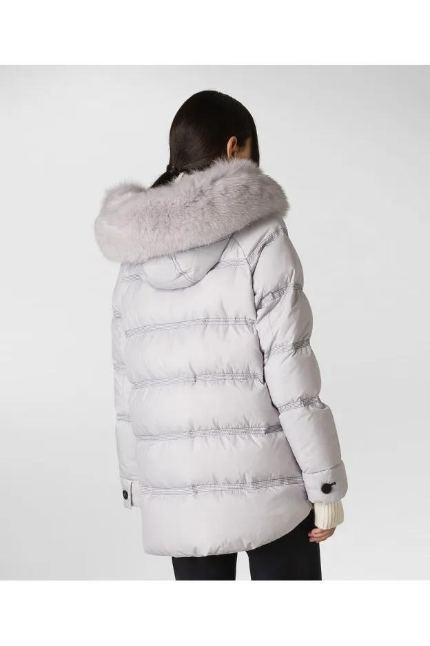 Peuterey Takan MQ 02 Fur Piumino Fashion e Functional Jacket Grigio Gelo