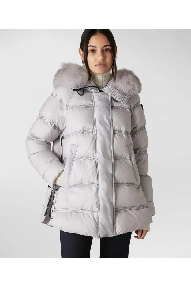 Peuterey Takan MQ 02 Fur Piumino Fashion e Functional Jacket Grigio Gelo