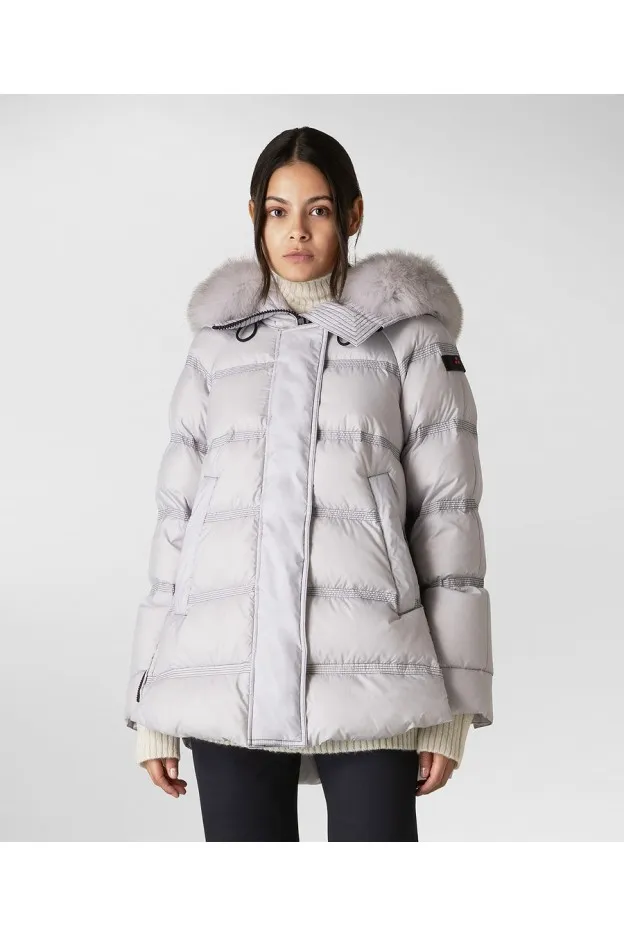 Peuterey Takan MQ 02 Fur Piumino Fashion e Functional Jacket Grigio Gelo