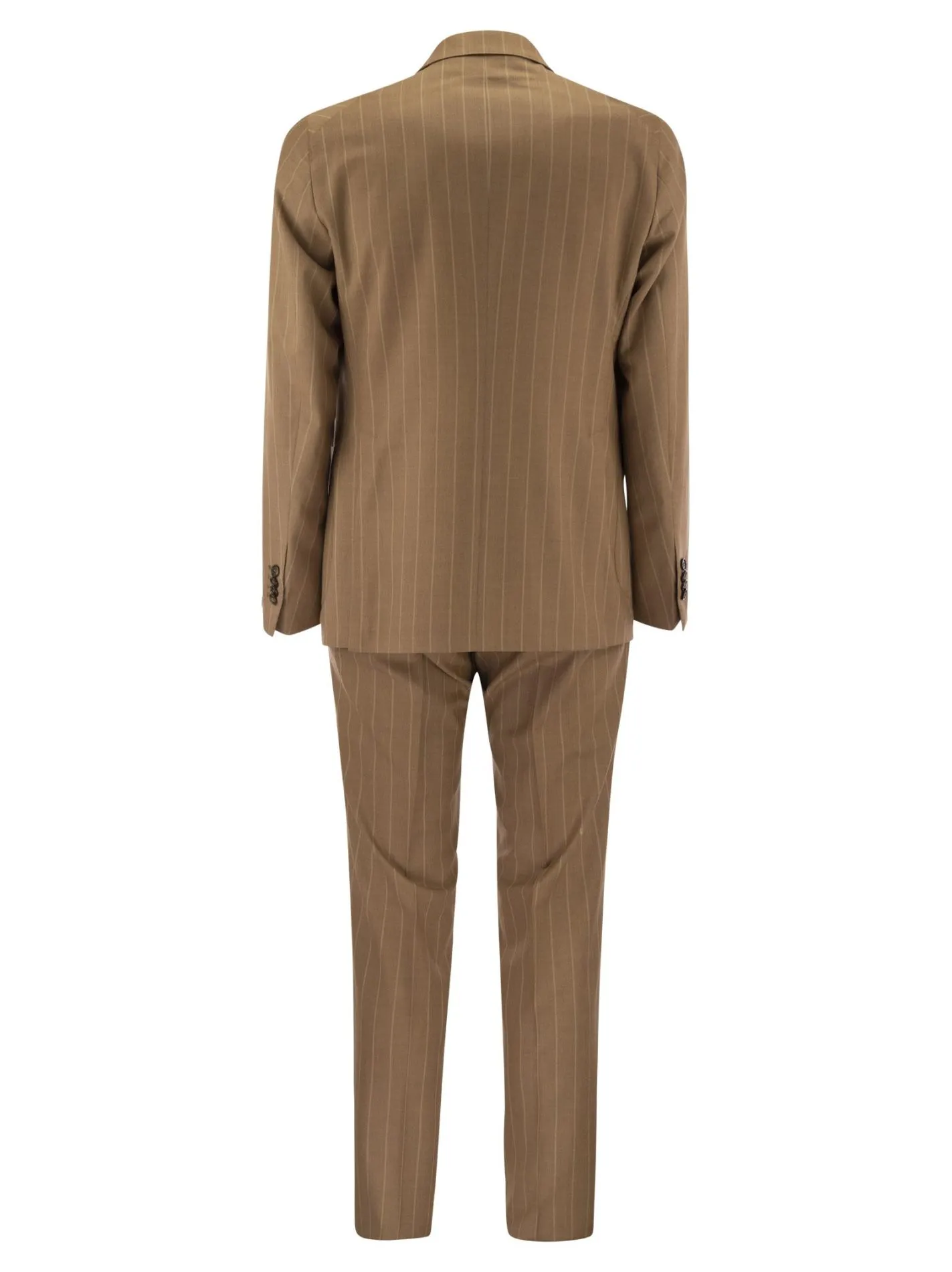 Pinstripe suit in wool and silk