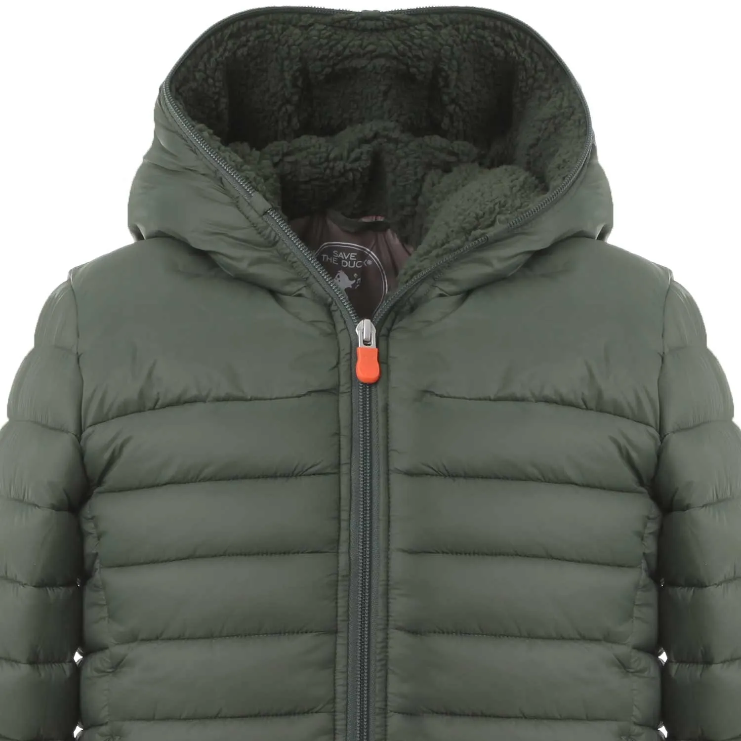 Piumino Rob Verde Militare Con Fodera Eco Teddy