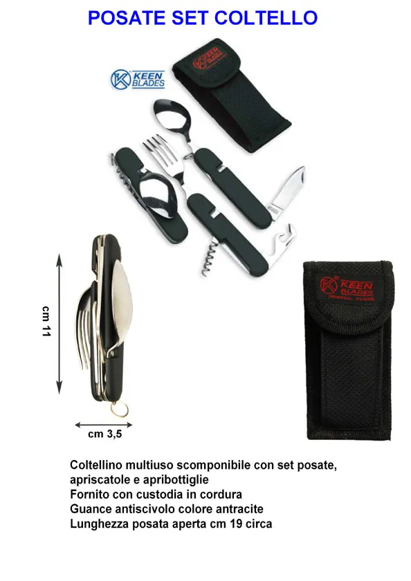 Posate coltello multiuso Keen Blade Set pieghevoli