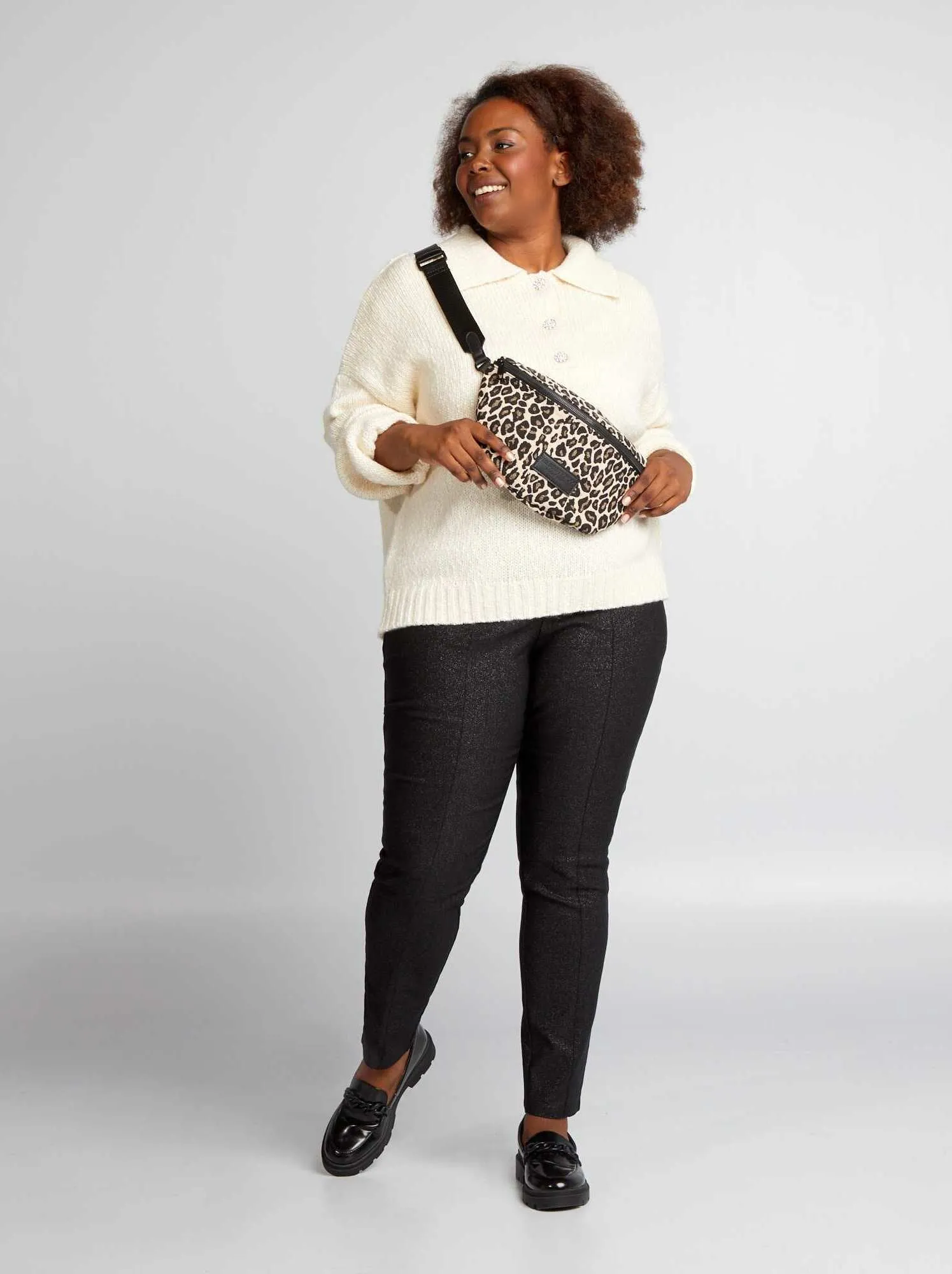 Pullover a maglia spessa - BEIGE